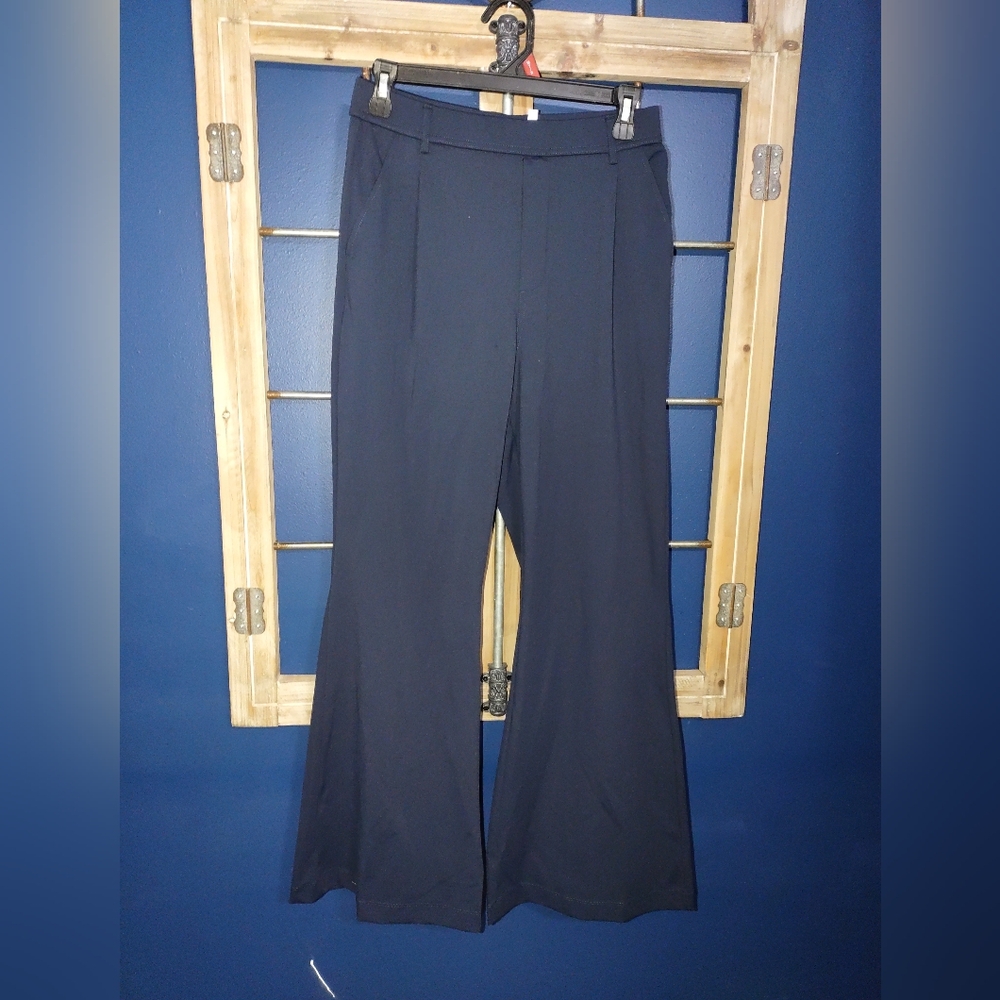 HALARA Classic Navy Wide Leg Dress Flare Pants